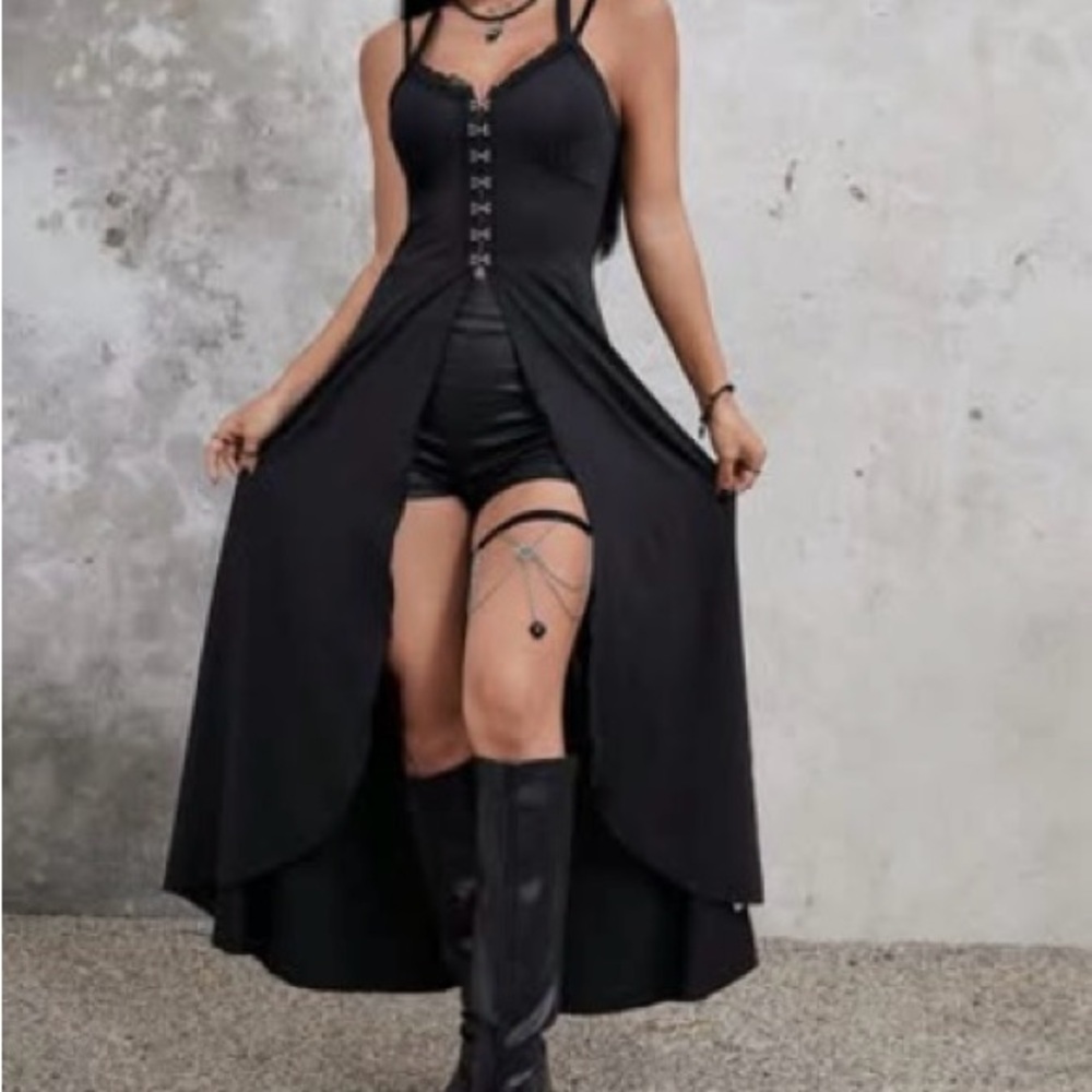 Elegant Black Strappy Dress